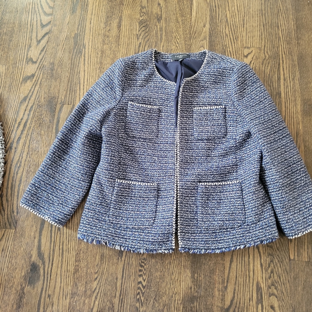 Talbots Blue Tweed Jacket